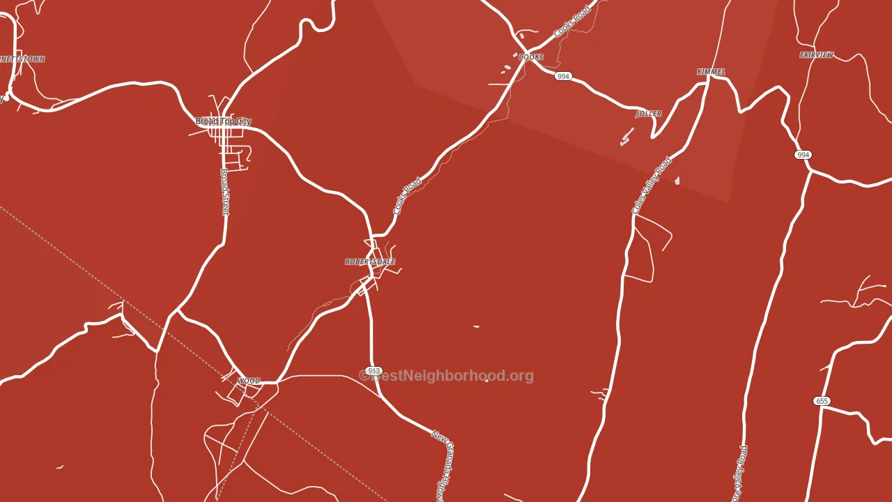 Robertsdale, PA block-group political-lean map