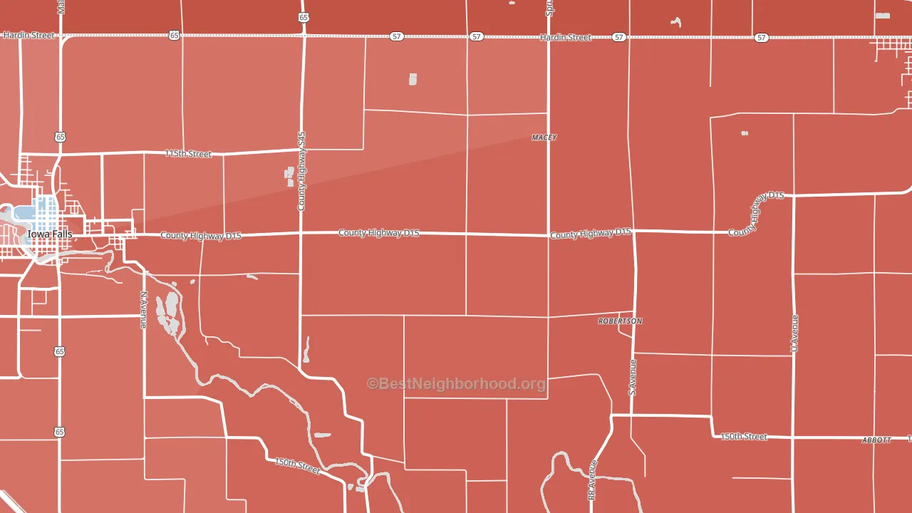 Robertson, IA block-group political-lean map