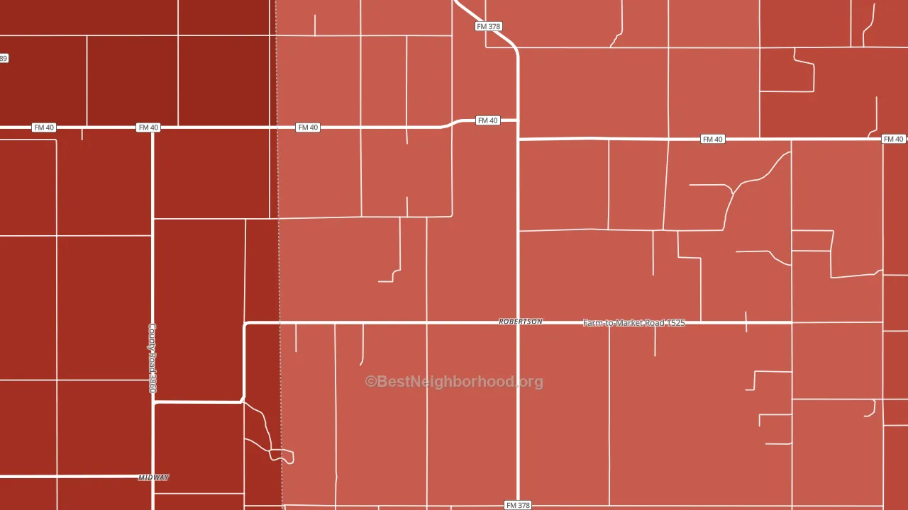 Robertson, TX block-group political-lean map