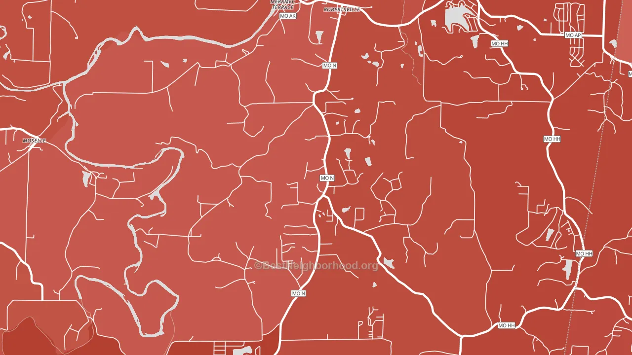 Robertsville, MO block-group political-lean map
