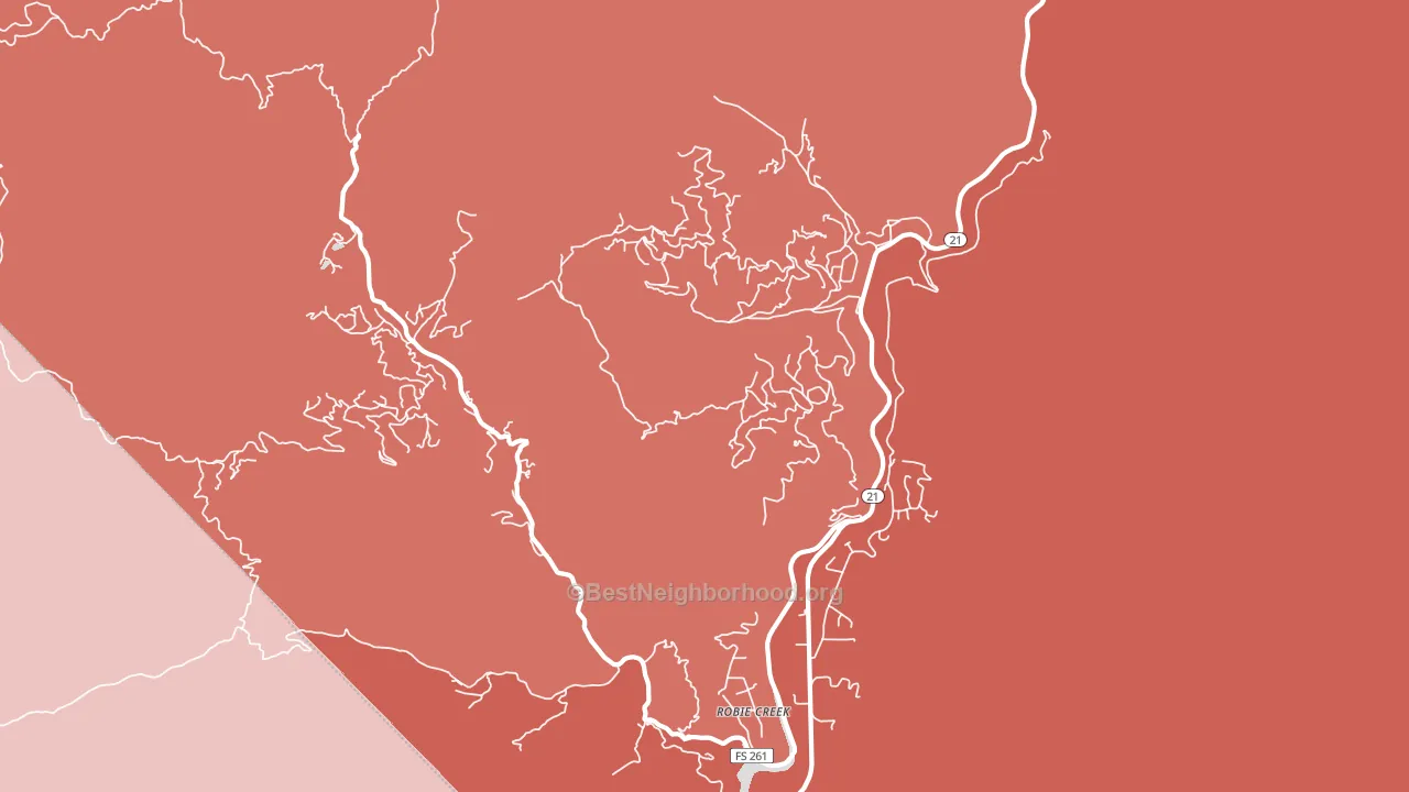 Robie Creek, ID block-group political-lean map