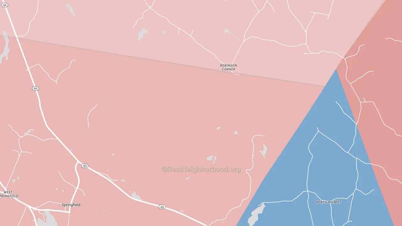 Robinson Corner, NH block-group political-lean map