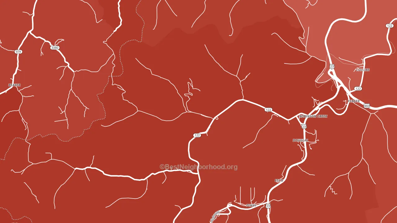 Robinson Creek, KY block-group political-lean map