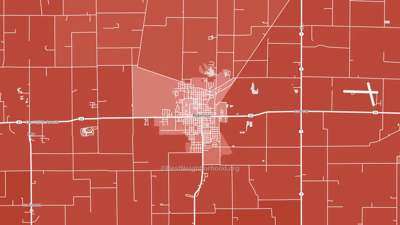 Robinson, IL block-group political-lean map