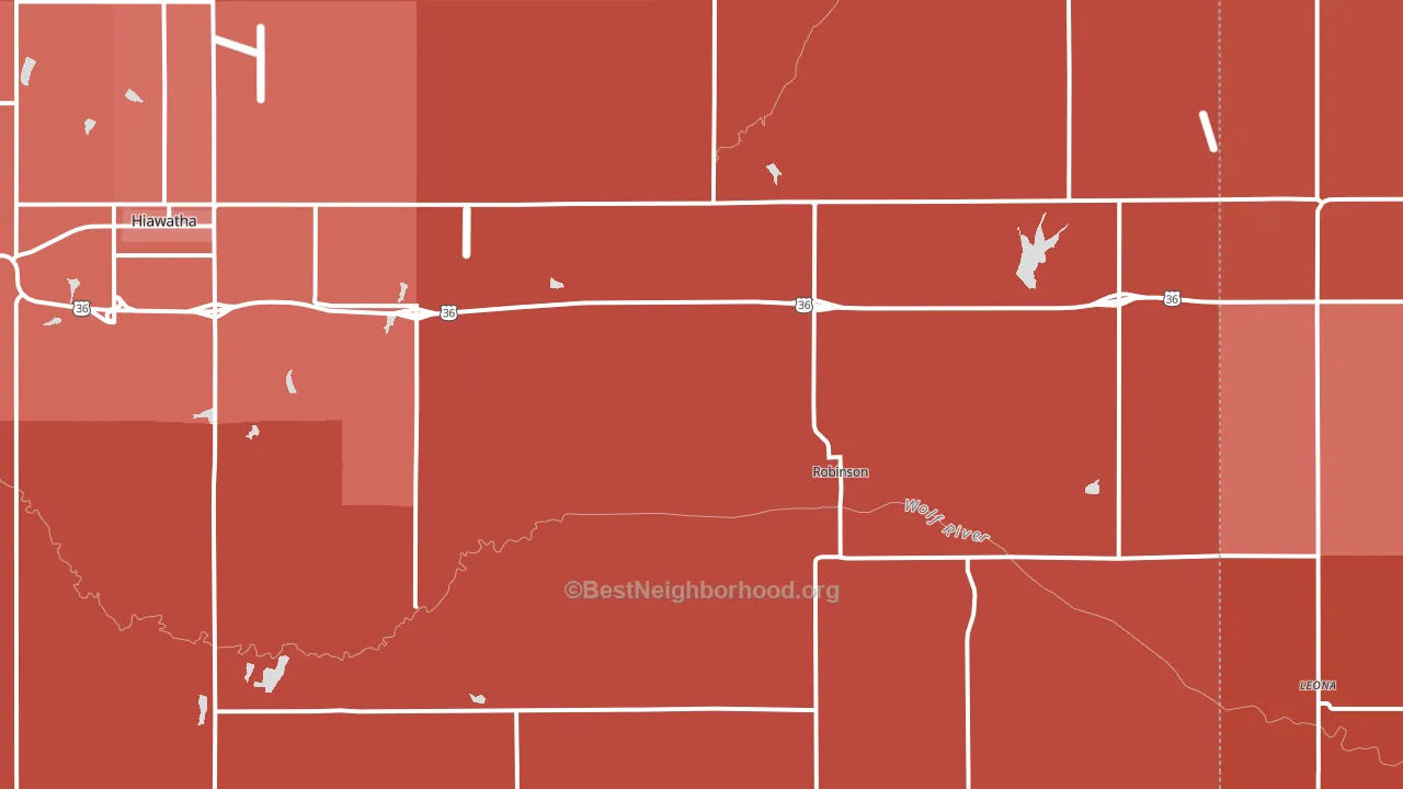 Robinson, KS block-group political-lean map