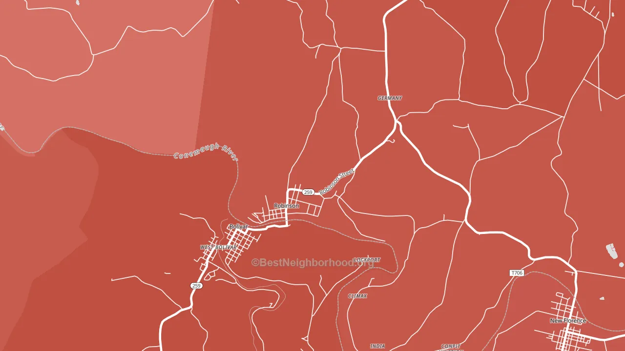 Robinson, PA block-group political-lean map