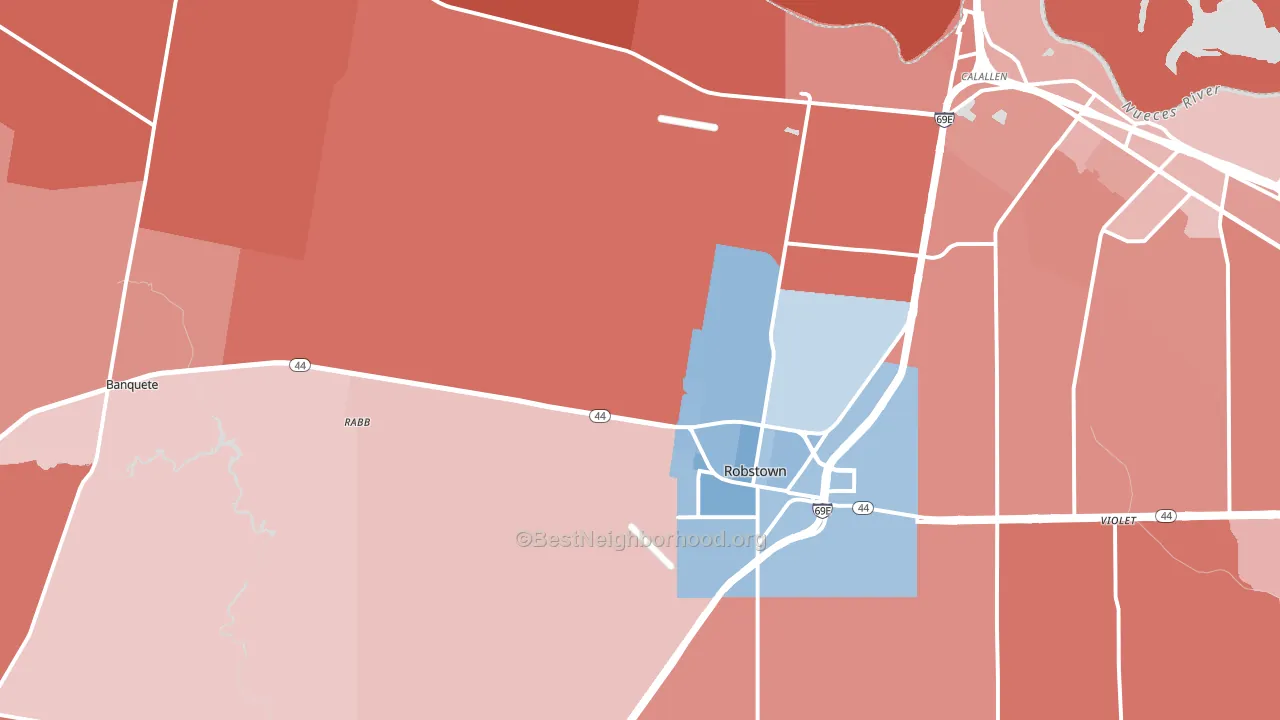 Robstown, TX block-group political-lean map