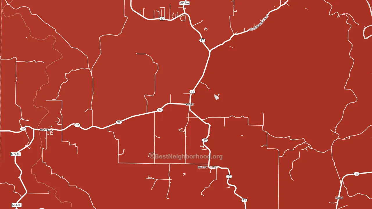 Roby, MO block-group political-lean map