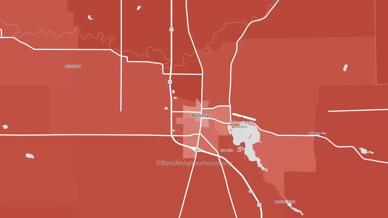 Rochester, IN block-group political-lean map