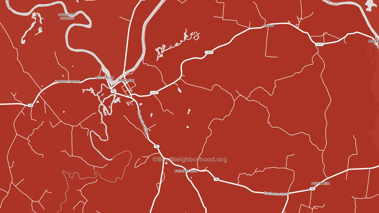 Rochester, KY block-group political-lean map
