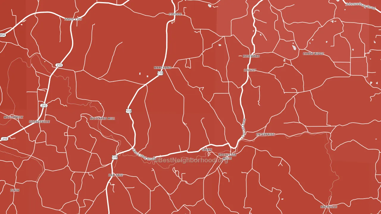 Rochester Mills, PA block-group political-lean map