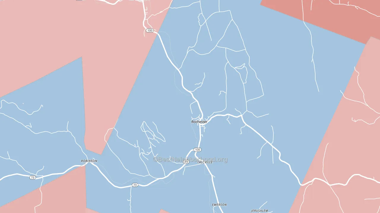 Rochester, VT block-group political-lean map