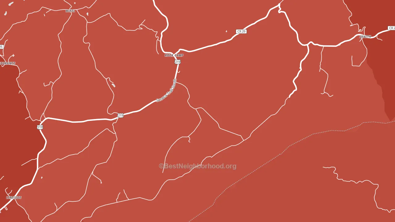Rock Camp, WV block-group political-lean map