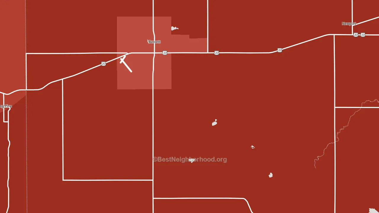 Rock County, NE block-group political-lean map