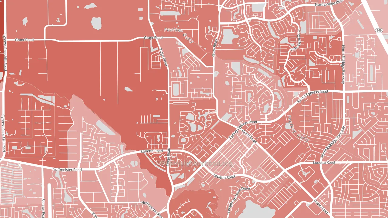 Rock Creek, Cypress, TX block-group political-lean map