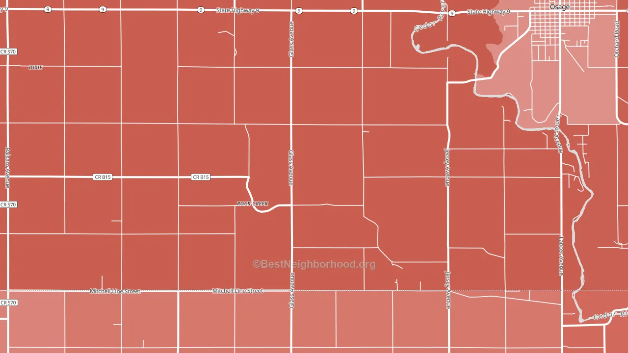 Rock Creek, IA block-group political-lean map