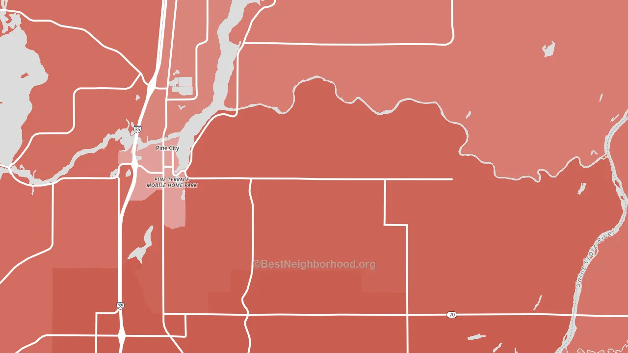 Rock Creek, MN block-group political-lean map