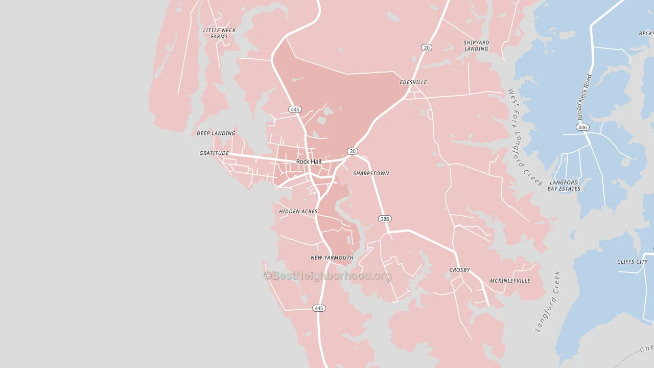 Rock Hall, MD block-group political-lean map
