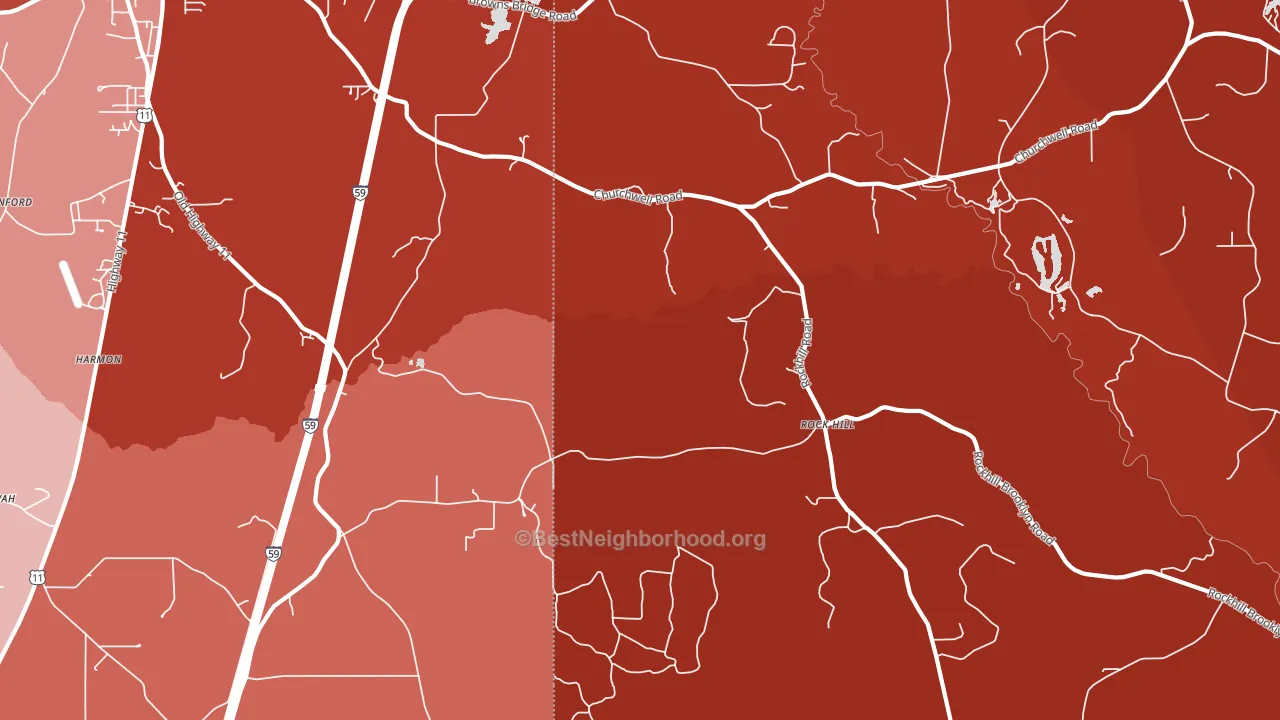 Rock Hill, MS block-group political-lean map