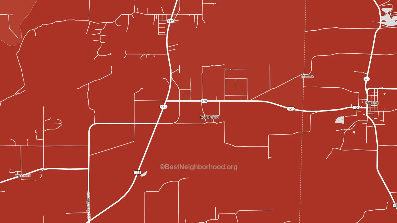 Rock Island, OK block-group political-lean map