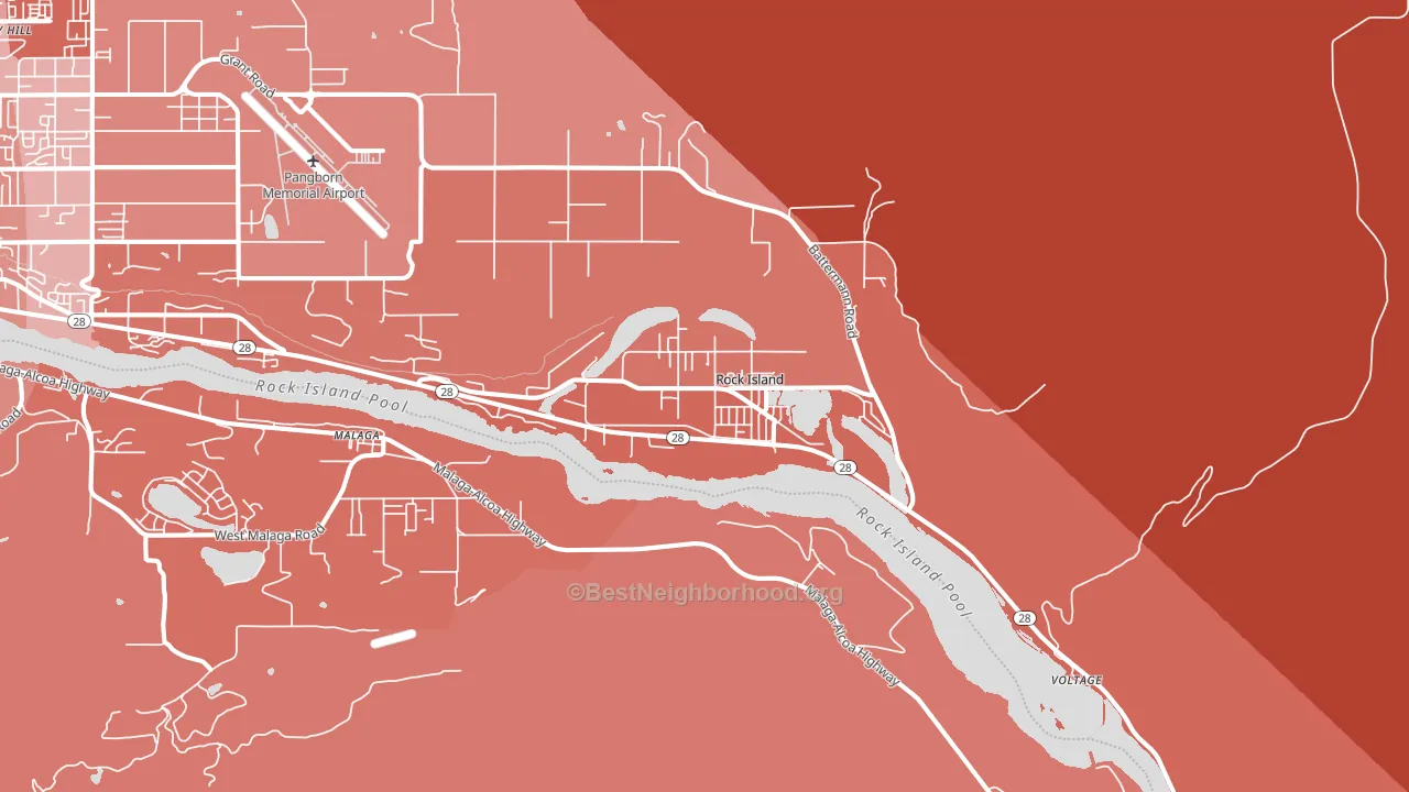 Rock Island, WA block-group political-lean map