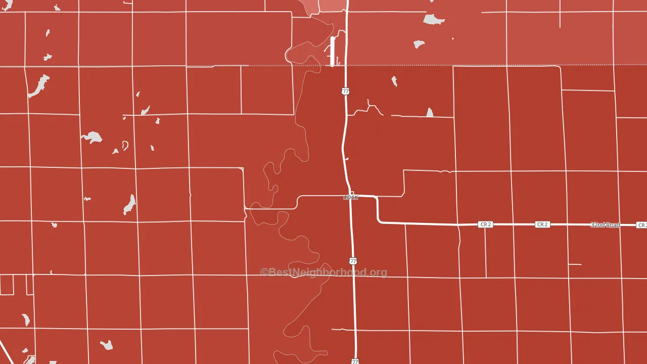 Rock, KS block-group political-lean map