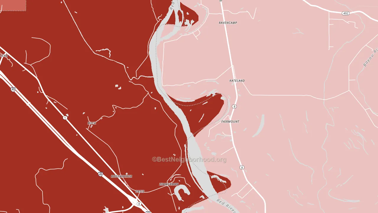 Rock, LA block-group political-lean map