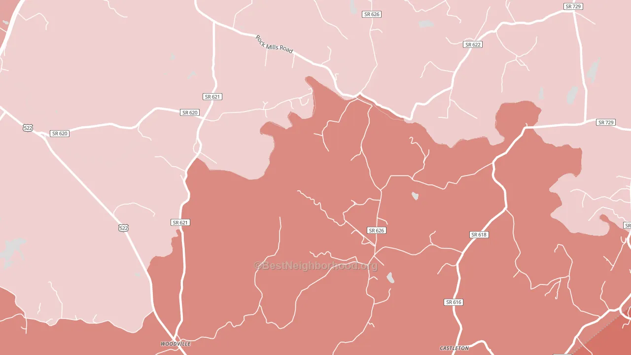 Rock Mills, VA block-group political-lean map