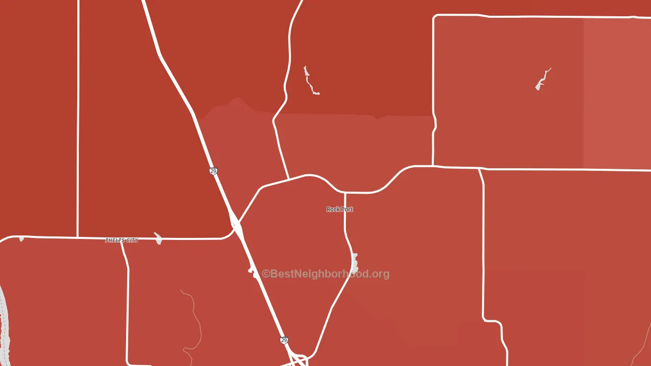 Rock Port, MO block-group political-lean map