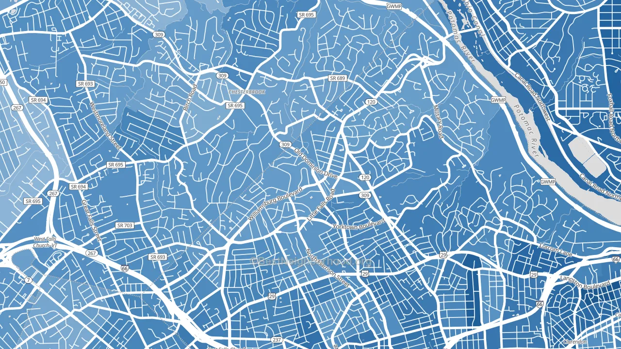 Rock Spring, Arlington, VA block-group political-lean map