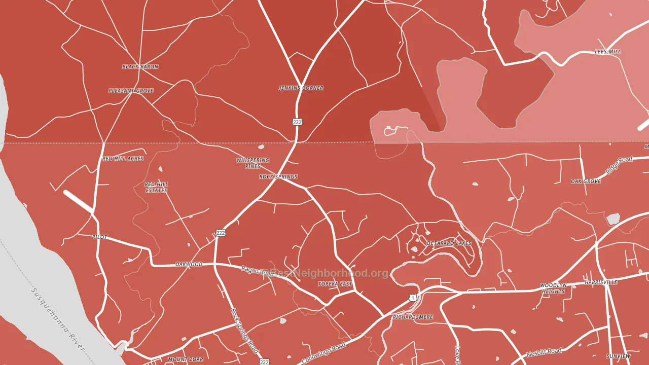 Rock Springs, MD block-group political-lean map