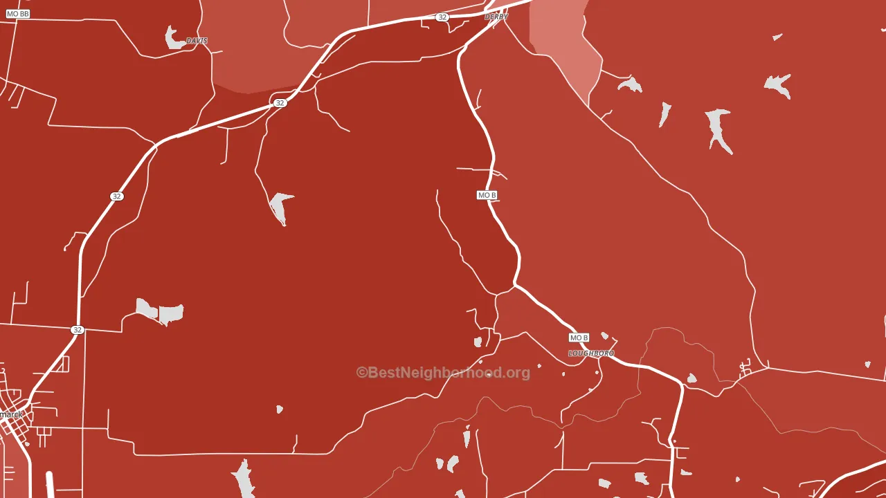 Rock Springs, MO block-group political-lean map