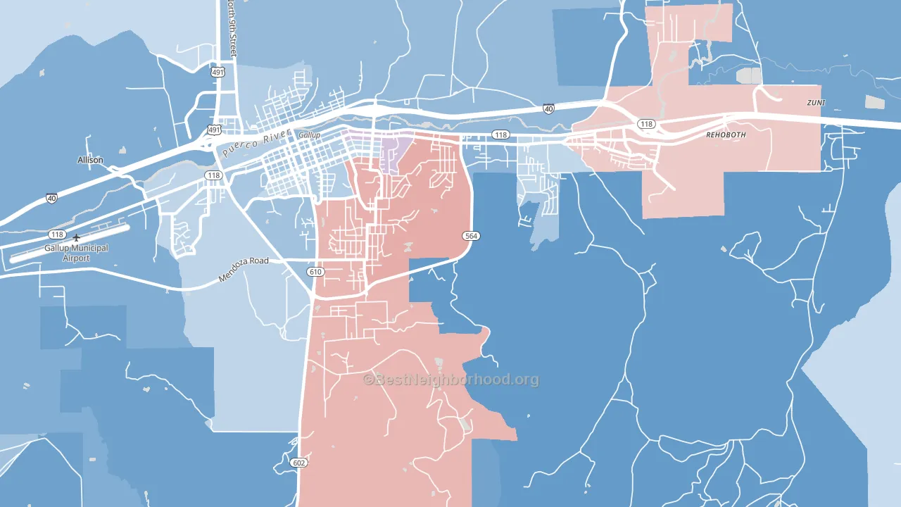 Rock Springs, NM block-group political-lean map