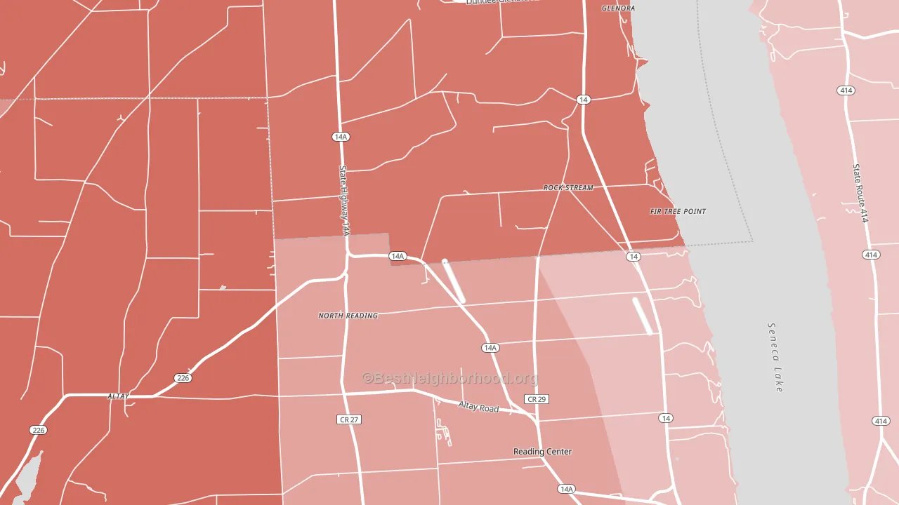 Rock Stream, NY block-group political-lean map
