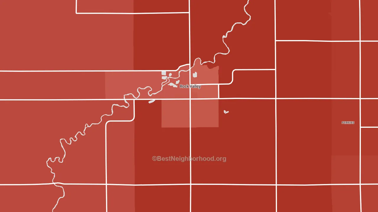 Rock Valley, IA block-group political-lean map