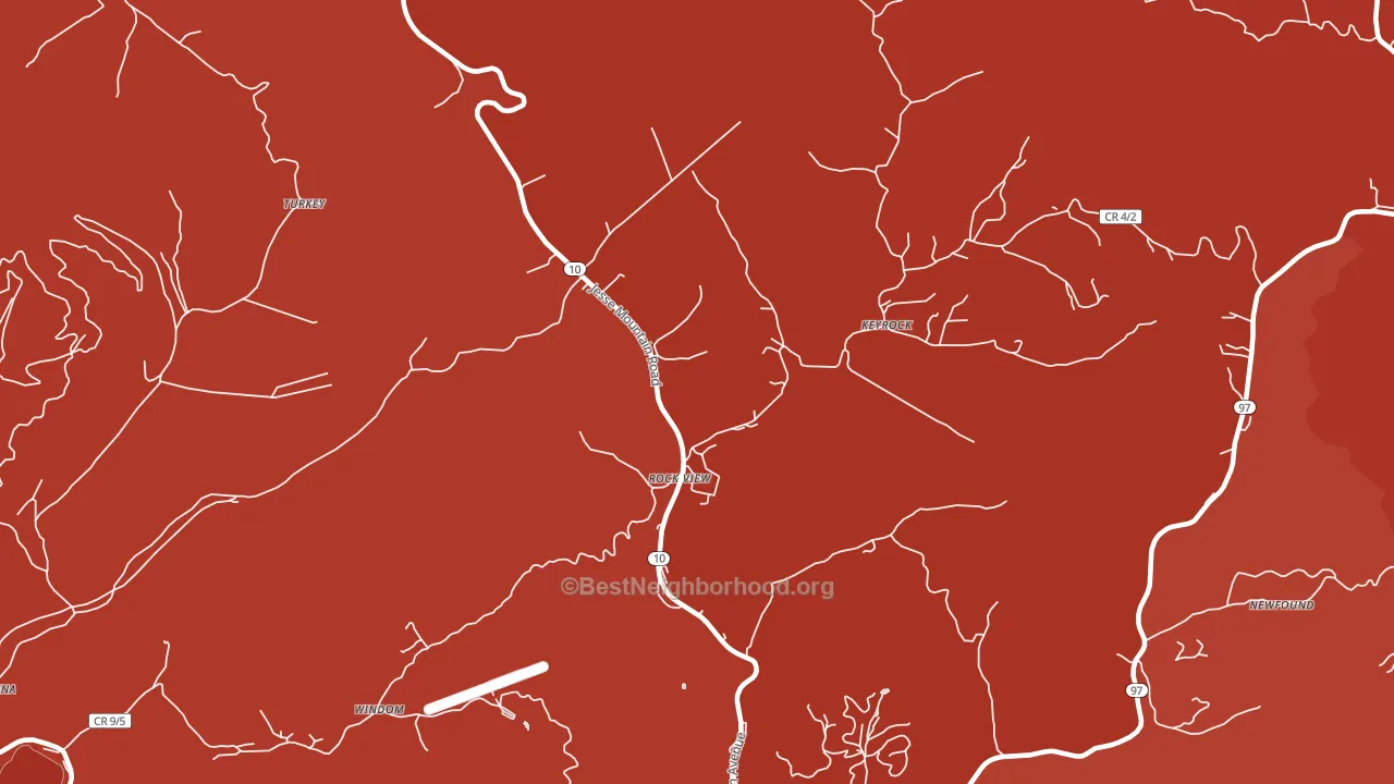 Rock View, WV block-group political-lean map
