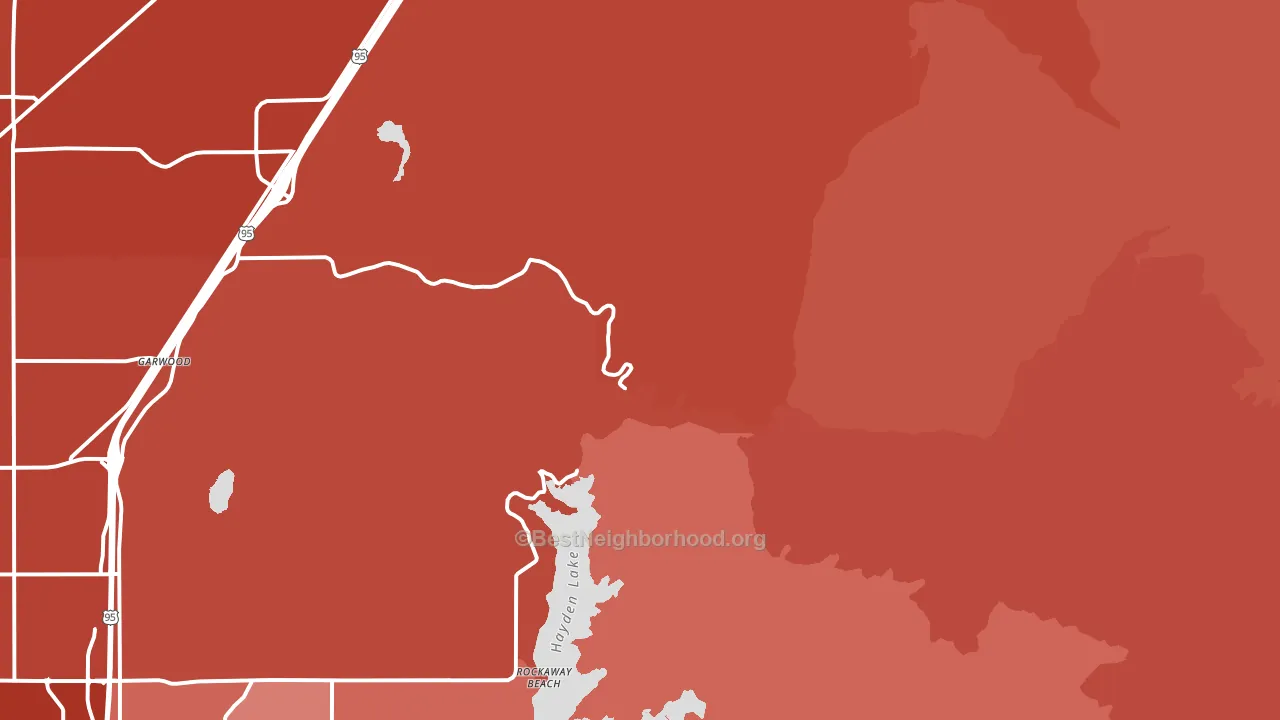 Rockaway Beach, ID block-group political-lean map