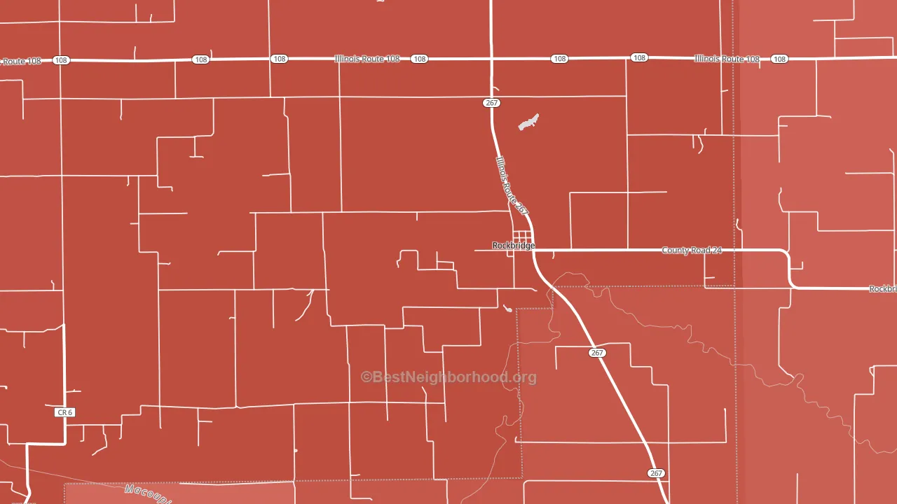 Rockbridge, IL block-group political-lean map