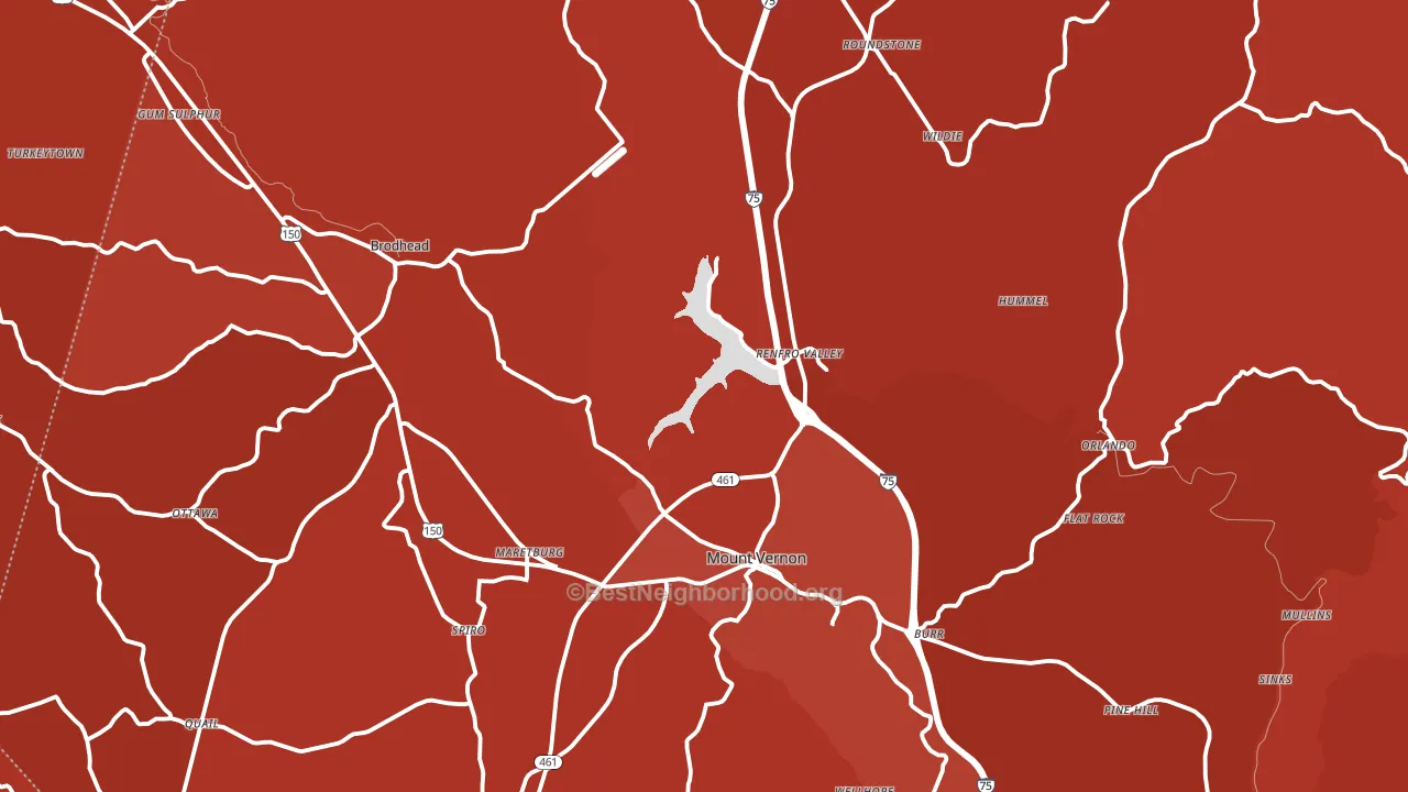 Rockcastle County, KY block-group political-lean map