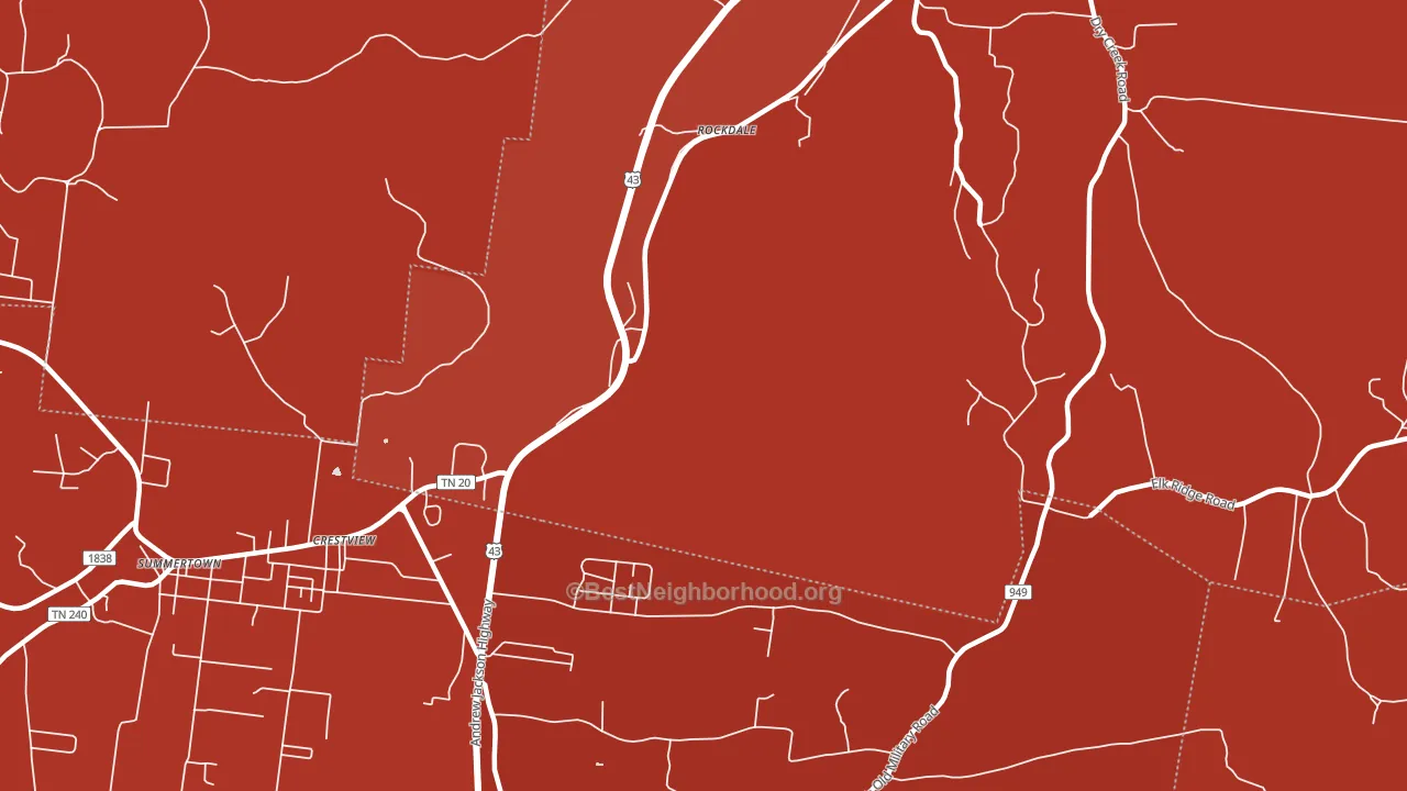 Rockdale, TN block-group political-lean map