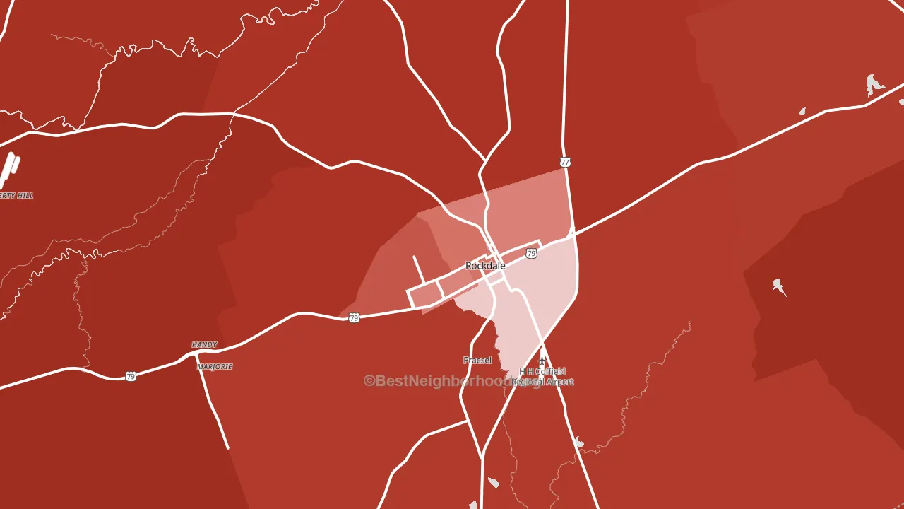 Rockdale, TX block-group political-lean map