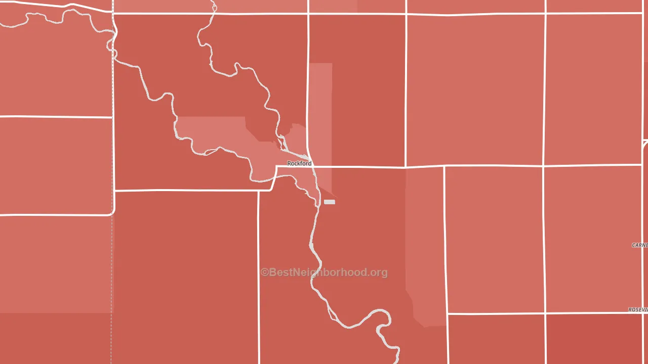 Rockford, IA block-group political-lean map