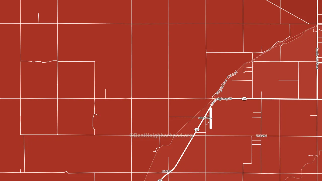 Rockford, ID block-group political-lean map