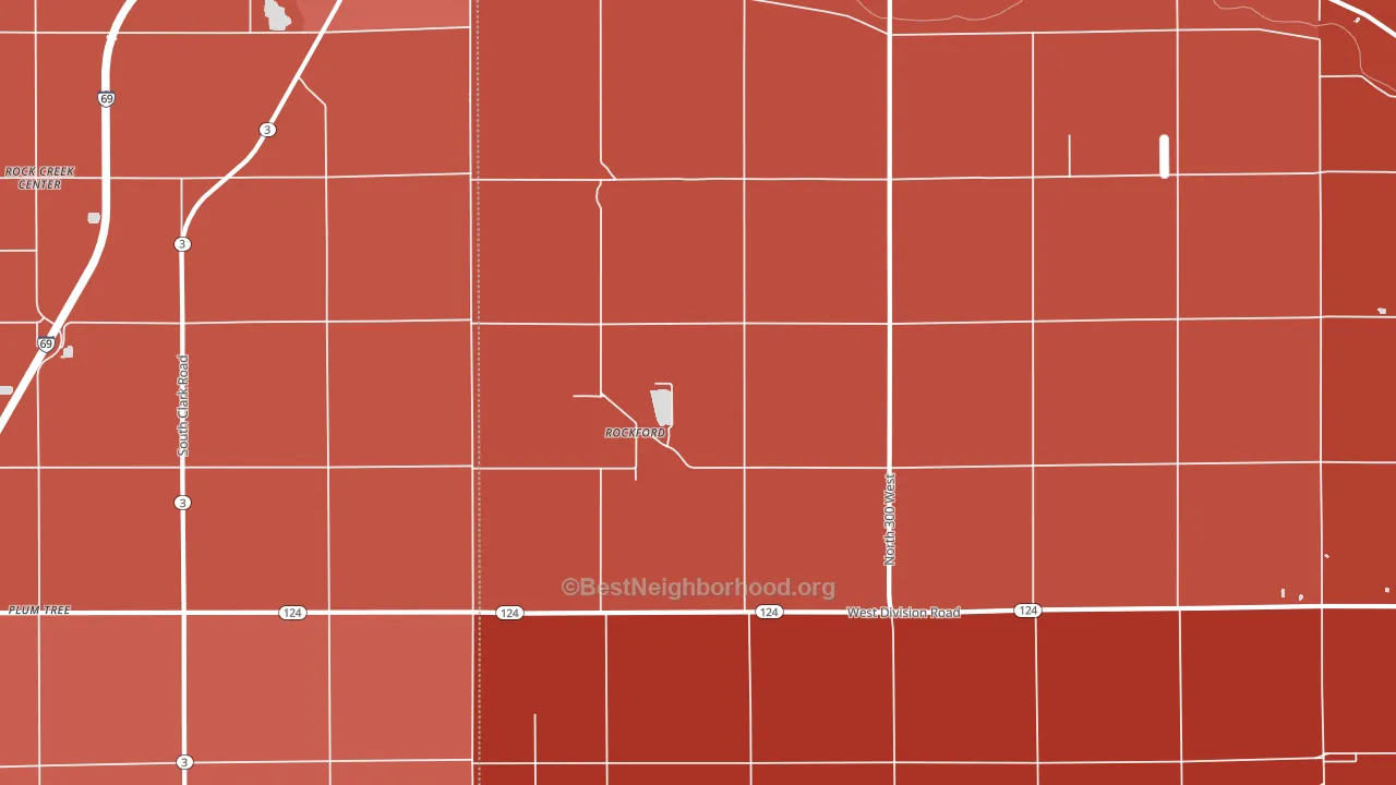Rockford, IN block-group political-lean map
