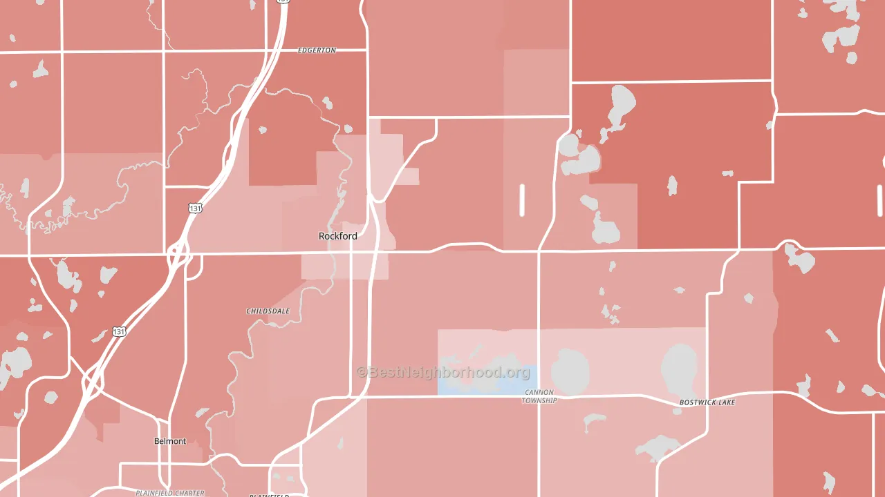 Rockford, MI block-group political-lean map