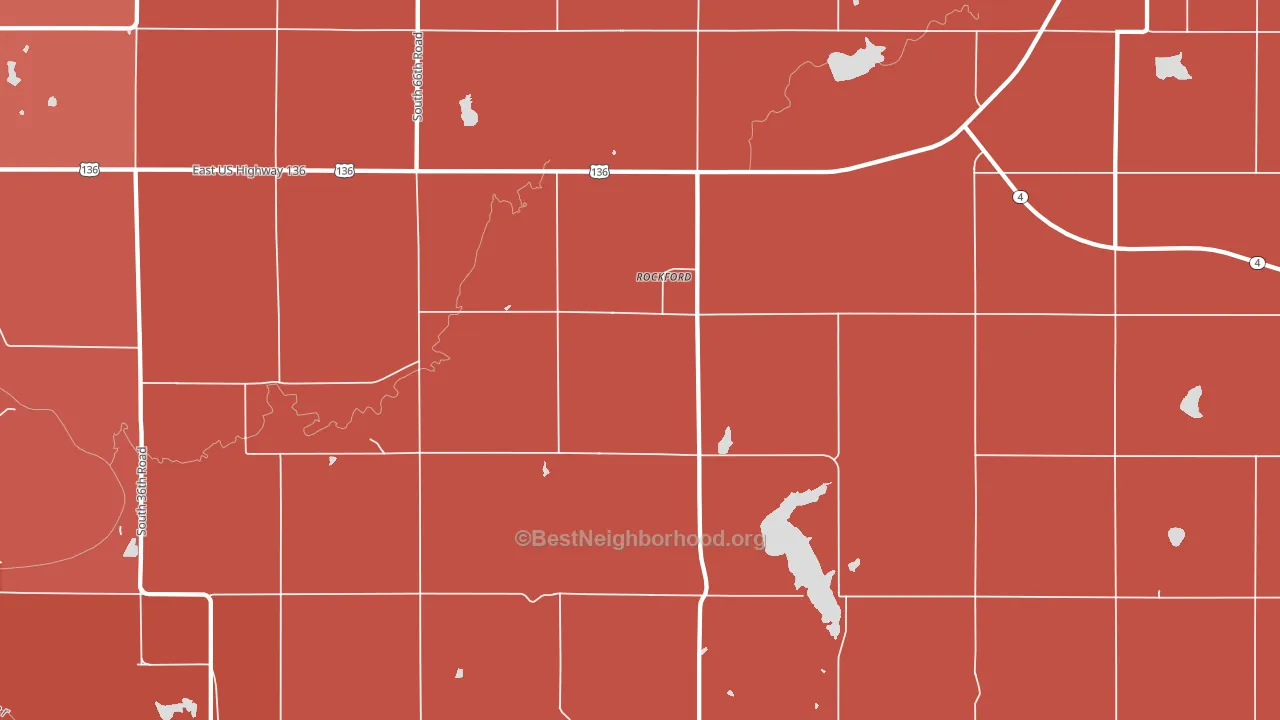 Rockford, NE block-group political-lean map