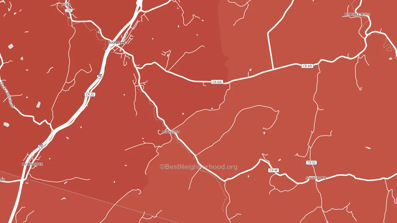 Rockford, WV block-group political-lean map