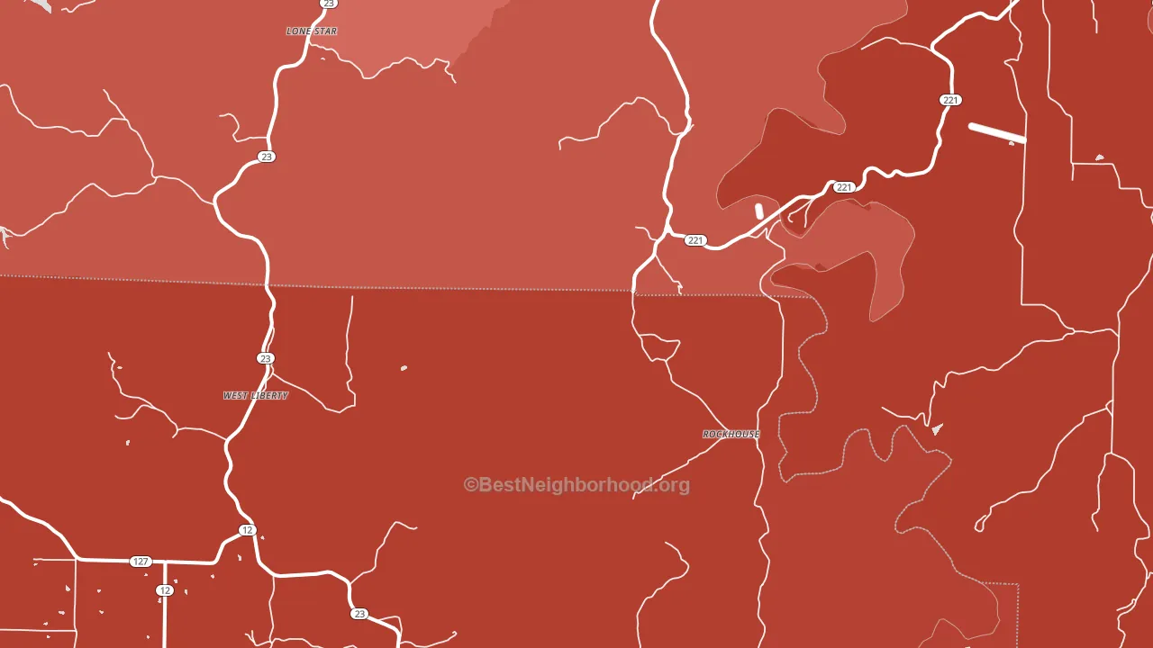Rockhouse, AR block-group political-lean map