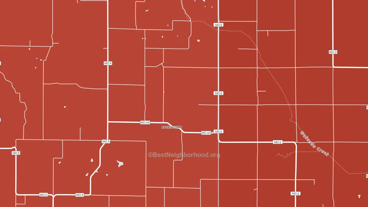 Rockingham, MO block-group political-lean map