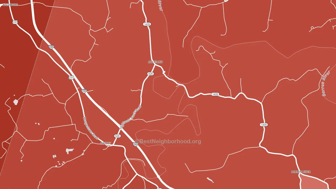 Rockland, KY block-group political-lean map